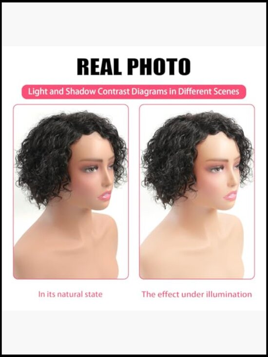 Pixie Cut Wig 100% Human Hair Short Bob Layered Bangs Glueless Breathable main image 6